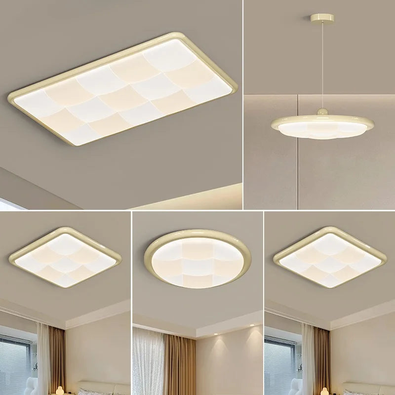 2025 Modern Led Living Room Ceiling Lamps Simple Cream Style Ceiling Lights Atmospheric Home Indoor Lighting Whole House Fixture