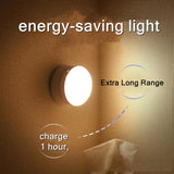 Wireless LED Motion Sensor Night Light - USB Rechargeable Closet & Cabinet Lamp