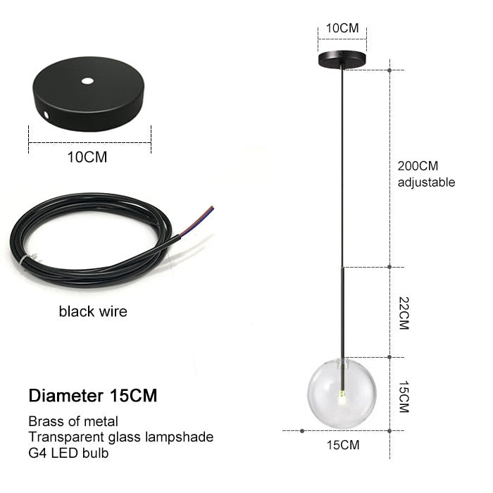 Nordic Modern Chandelier Pendant Lights Fixture Glass Ball Lampshade Bedroom Dining Room Hanging Lamp Restaurant Decor Lustre