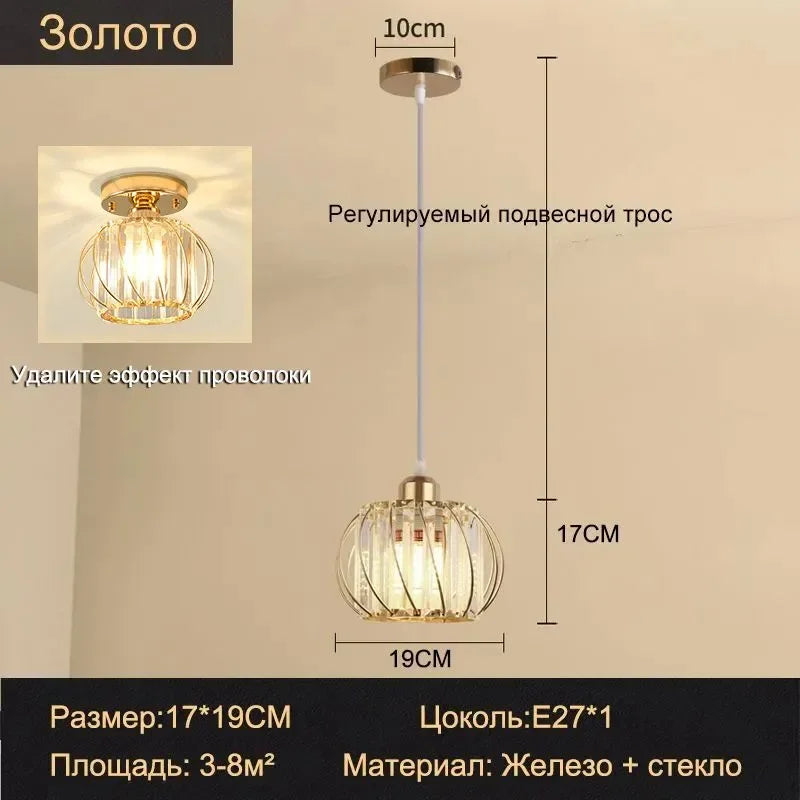 Modern crystal chandelier living room ceiling chandelier bedroom ceiling lamp hallway porch chandelier balcony foyer lighting