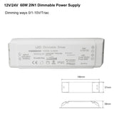 AC 220V Dimmable LED Driver DC12V/24V 20W 40W 60W Triac & 0-10V Dimming 2in1 Power Supply Lighting Transformer