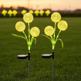 3-Head Solar Dandelion LED Light - Waterproof Outdoor Landscape Stake Light for Garden & Courtyard Decor