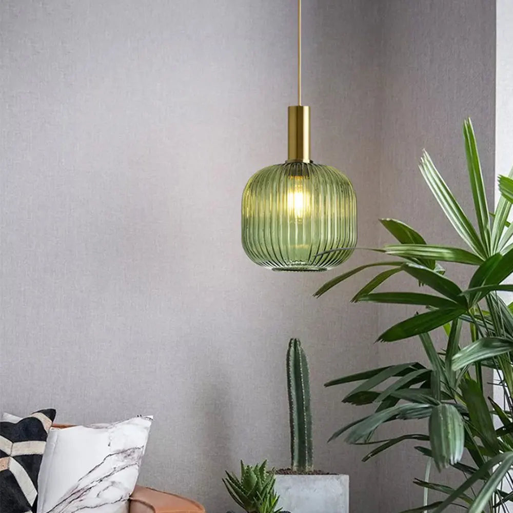 Nordic Retro restaurant colorful Glass pendant lights Creative living room Lamp Simple bedside lamp LED E27 light