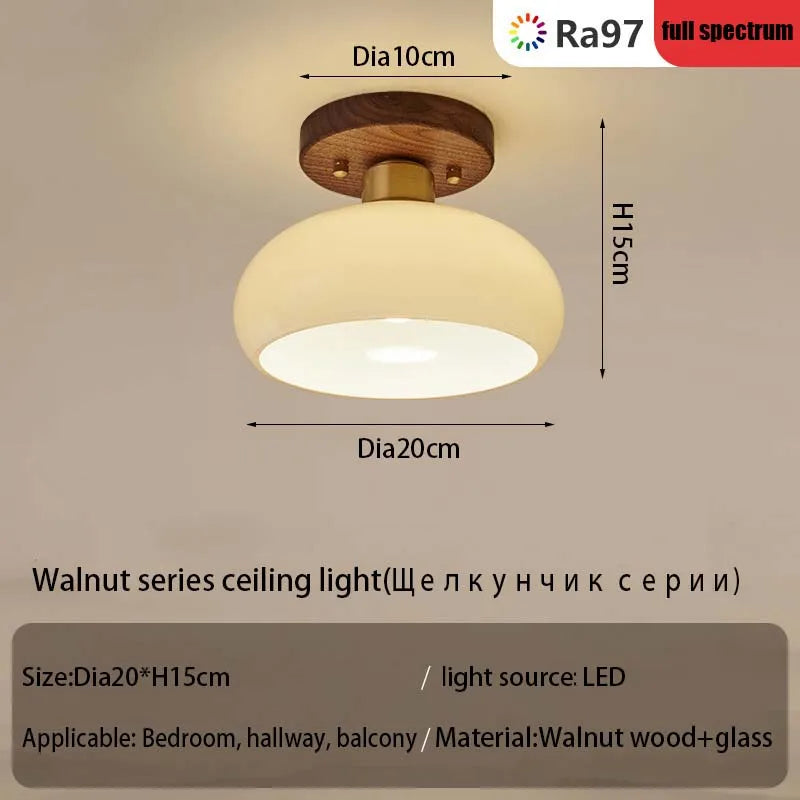 Home Lighting Walnut Copper LED Ceiling Light Corridor Living Room Light Interior Decoration Modern Ceiling Light Fixtures