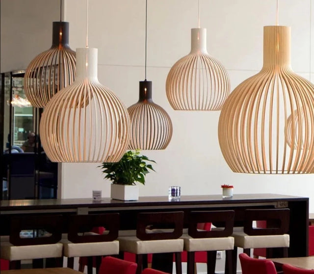 Holland Designer VIP Country Style Focusrini Wood Cage Chandeliers Light Black Bamboo Lamp Lighting Fixtures Drop Shipping