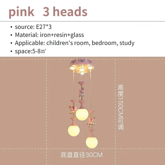 Modern Creative Unicorn Cartoon Pendant Lamp Simple Baby Room Children's Chamber Bedroom LED Eye Protection Ceiling Light