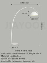Nordic Light Luxury Fishing Rod LED Floor Lamp - Modern Vertical Arc Standing Light Fixture for Living Room Sofa & Bedroom Bedside