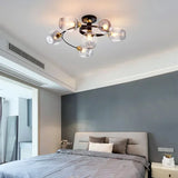 Creative Magic Bean LED Molecular Chandeliers Green Blue Grey Modern Glass Ball Ceiling Light Restaurant Table Room Chandeliers