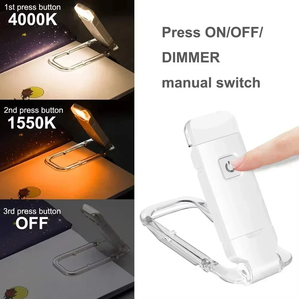 Neck Reading Light with 3 Colors & Dimmable Brightness - Portable Battery Operated Wearable LED Book Light for Crocheting, Knitting & Crafting