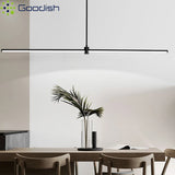 Modern Simplicity Long Linear LED Pendant Lights Strip Hanging Indoor Lamps for Office Table Kitchen  Home Decoration Chandelier