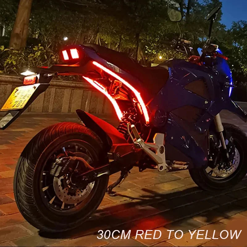 2pcs Motorcycle LED Turn Signal Lights - Waterproof DRL Flowing Strip