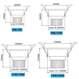 Dimmable AC90V-260V 5W7W9W12W15W18W20W LED Downlights Epistar Chip COB Recessed Ceiling Lamps Spot Lights For Home illumination