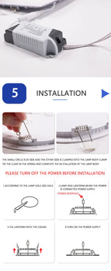 85MM to 290MM LED Downlight  24W 18W 12W 9W 6W 3W AC110V 220V Ultra thin led ceiling recessed grid downlight slim round/square panel light