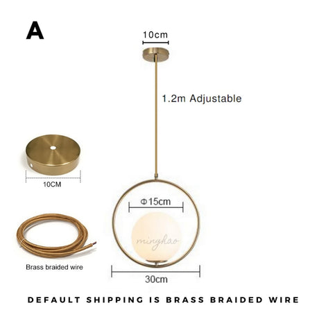 Modern LED Round Glass Ball Pendant Lights Iron E14 Pendant Lamps Hanging Light Fixture for Living Bedroom Dining Room