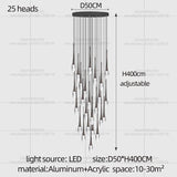 Nordic Minimalist Chandelier Home Decor Living Room Loft Chandelier Interior Lighting Duplex House Villa LED Stair Pendant Light