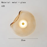 Art Deco Amber Gray Glass LED Wall Light 3000K Sconce For Bedroom Stairs Aisle Foyer