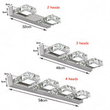 Square LED Mirror Light Bathroom Cosmetic room Round Crystal Wall Lamps 2-4head Stainless Steel indoor Lighting fixture