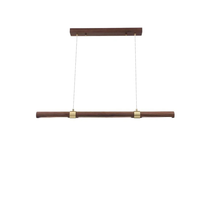 Modern Wooden Long Chandelier Dining Table Decoration Hanging Lamps For Ceiling Copper Walnut Chandelier Kitchen Island Led Ligh