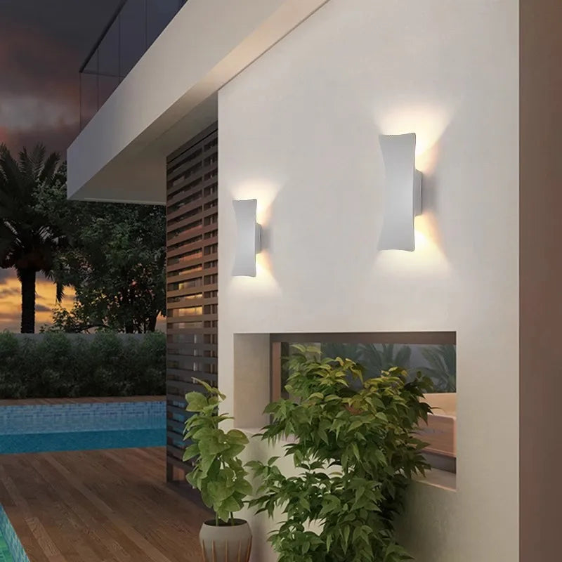 IP65 Waterproof Outdoor Aluminum Wall Light - Modern Black & White Exterior Sconce Fixture for Courtyard, Entrance, Porch & Garden