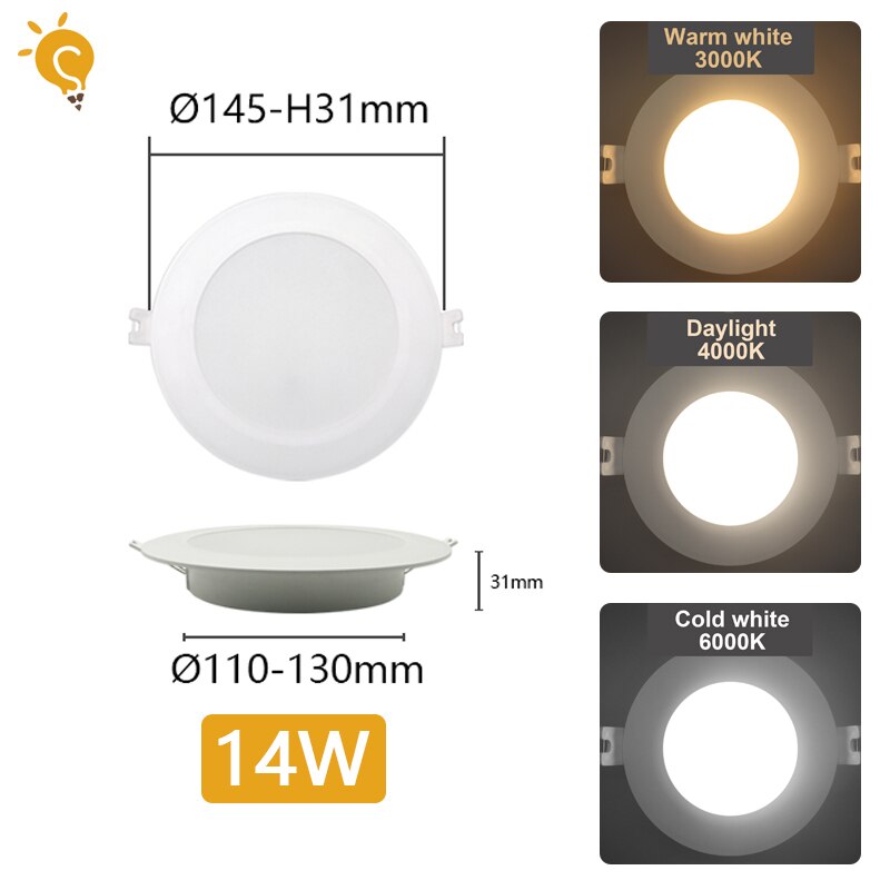 LED Downlight 110V 220V Ceiling Light 17W 20W 24W Recessed Led Down light Round Panel Light Spotlight Indoor Lighting