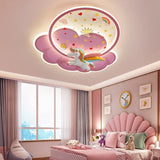 Industrial Cute Cartoon Cute Rainbow Unicorn Shaped LED Home Ceiling Lights Lustre Lamps for Living Room Decoration Chandeliers
