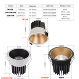Dimmable Led Downlight Recessed Ceiling Lamp Spotlight Aluminum COB 110V 220V Home Office Store Spot led Hole 65/75/90mm