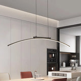 Contemporary LED Arc Pendant Light - Sleek Hanging Lamp for Dining Room
