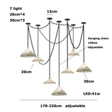 Marble Umbrella Diy Iron Chain Led 2025 Chandelier Alabaster Lustre Suspension Luminaire Lampen For Corridor Entry Way