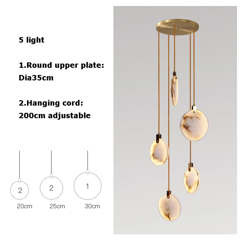 New Chinese LED Marble Gold Home Deco Designer Chandelier Lighting 2026 New Trend Lustre Hanging Lamps For Living Room