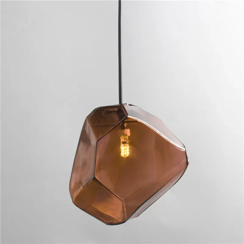 Simple Stone Glass Pendant Light Colorful Indoor G4 LED Lamp The Restaurant Dining Room Bar Cafe Shop Lighting Fixture AC110-265