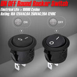 20mm Round Rocker Switch - 12V SPST ON-Off Toggle for Car RV Boat