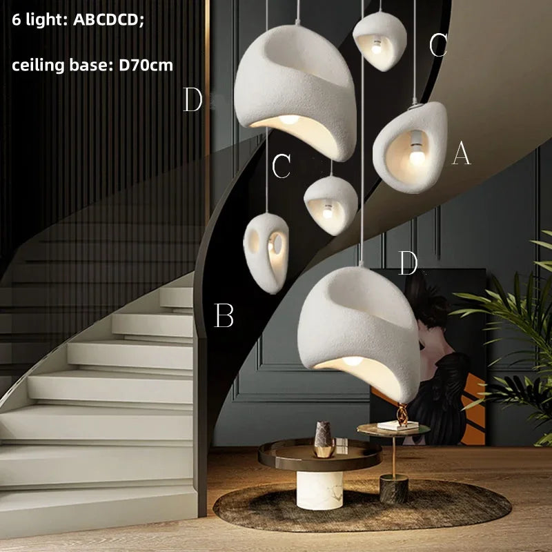 Japanese Wabi Sabi Style Resin Pendant Light Designer Style Homestay Hotel High-end Living Room Restaurant Pendant Light
