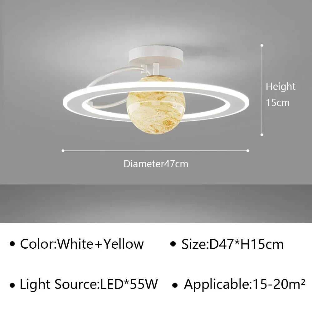 Modern Planet LED Ceiling Lights Lovely Crown Star Chandelier for Living Dining Room Kid's Bedroom Home Decoration Lamps Lustre