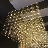 2026 Luxury Cube Glass Chandelier - Modern Villa & Hotel Lobby Hanging Lamp