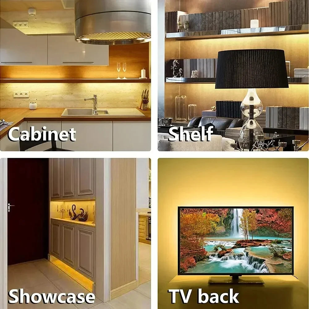 Hand Scan Sensor LED Strip Lights - USB Powered Dimmable Under Cabinet Light