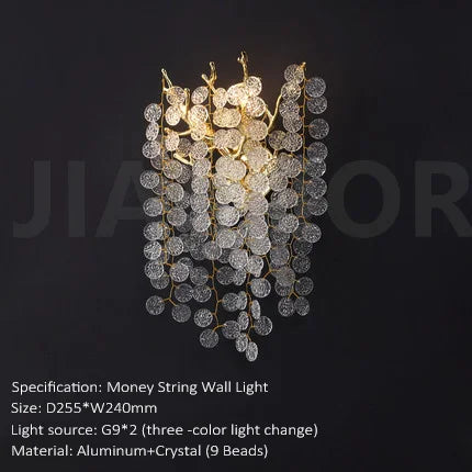 Modern Luxury Crystal LED Wall Lamp - Decorative Sconce Light Fixture for Living Room Background, Bedroom Bedside & Villa Interiors