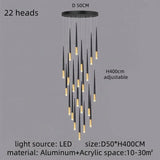 Modern Luxury Chandelier Nordic Ceiling Light Living Room Duplex Attic Long Pendant Light Villa Staircase LED Hanging Lamps