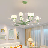 French Living Room Pendant Lamp Modern Minimalist Net Red Glass Chandelier Creative Flower Warm Bedroom Restaurant Home Lighting