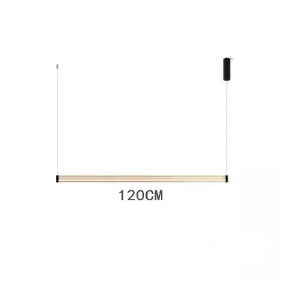 Nordic restaurant chandelier light luxury modern minimalist bar desk office chandelier creative one word long glass chandelier