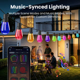 400ft Smart Outdoor Bulb String Lights APP Control RGBIC LED Bulbs Lights IP67 2.4 GHz Bluetooth Music Sync Garden Outdoor Decor