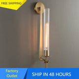 Modern Glass Wall Sconce - Elegant LED Bedside Lamp for Bedroom & Hotel
