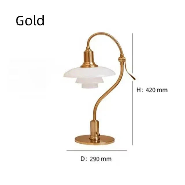 Danish Designer Bauhaus Style Table Light 3 Layers Glass Lampshade Bedroom Living Room Decoration Desk  Foscarini Lighting Decor