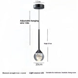 Modern Moon Pendant Light - Luxury LED Bedroom Chandelier with Crystal Accents