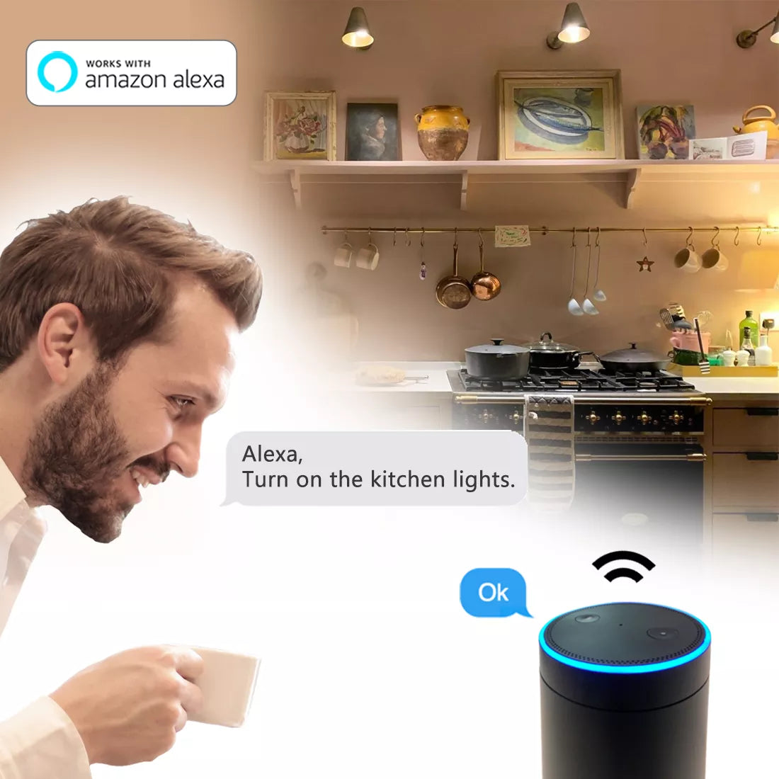 LED Smart Light Bulb, Color Changing Alexa Light, RGB Smart Lamp That Work With Alexa, E27 B22 Base,16 Million Colors, Dimmable