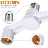 E27 Light Socket Splitter Adapter (2-in-1 Dual Head) - E27 Screw Lamp Base Extender & Converter Bulb Holder