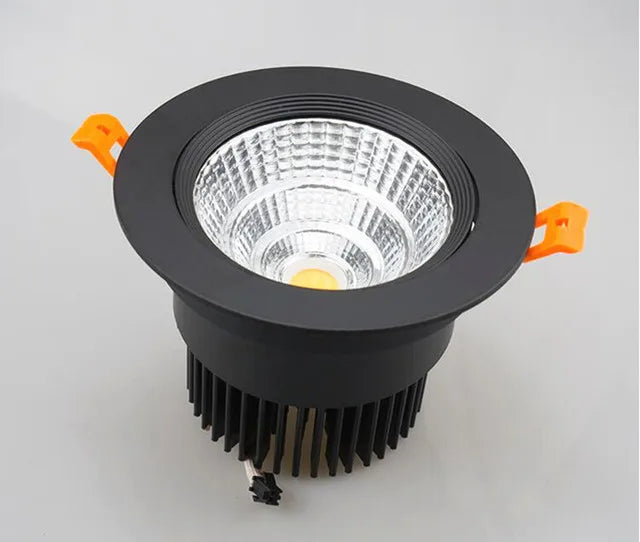 Tricolor Changeable Anti Glare Recessed LED Downlights 5W 7W 9W 12W 15W 20W COB Ceiling Lamp Spot Lights AC90-265V +Led Drive