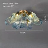Creative All-copper Headboard Chandelier Light Luxury Individual All-copper Bedroom Blue Glass Lamp Indoor Home Decor G9 Bulb