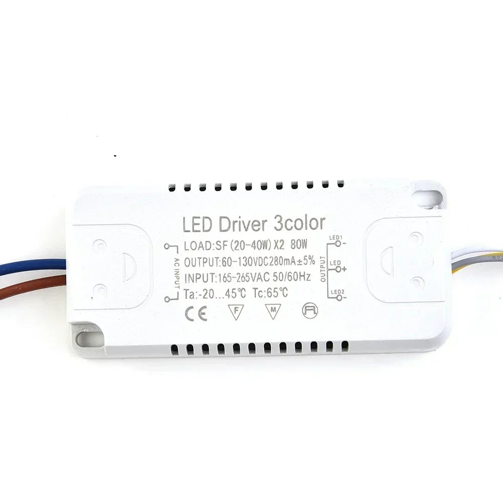 LED Driver 3color Adapter 8-24W 20-40W 30-50W 40-60W 50-70W For LED Lighting Non-Isolating Transformer Driver Replacement