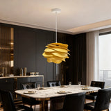 Modern Wood Petal Pendant Lamp, E27 Wooden Rose Chandelier for Kitchen Island Bedroom Living Room Ceiling Light Fixture