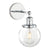  Vintage Industrial Wall Sconce Lighting Fixture with Mini 5.9" Round Clear Glass Globe Hand Blown Shade